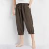Stock Listo Pantalones de Pijama para Mujer 2026 Nuevo Verano Mezcla de Algodón y Lino Pantalones Cropped Elásticos Casuales Simples Talla Grande Ropa de Casa