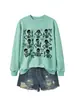 Sudadera casual de moda para mujer de Halloween con nueve marcos de calavera y lazo de estrella - Tienda independiente de Amazon eBay