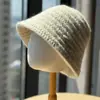 Sombrero de pescador retro simple de punto para exteriores para mujer, otoño e invierno, adelgazante, cálido, para circunferencia de cabeza grande, sombrero tipo cubo