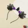 Acessórios de Cabelo de Teia de Aranha Halloween Novos Mais Vendidos Transfronteiriços Europeus e Americanos Argolas de Cabelo para Festa de Feriado de Bebê Que Não Machucam o Cabelo