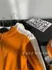 Moletom com Capuz de Lã Australiana Dupla Face Estilo Europeu para Mulheres, Jaqueta Esportiva Casual Simples de Meio Zíper com Manga Longa, Outono/Inverno 2025