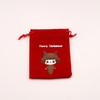 Bolsa grande de franela roja navideña, bolsa de regalo para dulces navideños, bolsa de exhibición navideña, bolsa con cordón ajustable, venta al por mayor