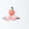 Pingente de pedra natural 15mm coração de ametista pingente de amor acessórios para colar DIY acessórios para brincos joias de coração acessórios