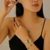 Joyería de flor de la suerte de gran venta transfronteriza europea y americana, traje de trébol de cinco hojas, pulsera, pendientes, collar, anillo, joyería para mujer