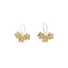 Pendientes de Flor de Pan de Oro de Lujo Ligero para Mujer, Aros Metálicos de Pétalos con Diseño de Nicho, Pendientes Elegantes de Moda Transfronteriza