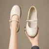 Zapatos Mary Jane Nuevos para Mujer Primavera 2026, Tacón Grueso, Boca Baja, Estilo Suave, Puntera Cuadrada, Zapatos de Piel, Zapatos Versátiles Retro para Mujer