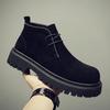 Sapatos Derby Casuais Novos Sapatos de Couro Genuíno Vintage para Dedão Grande Plataforma Forrado com Lã Botas Martinho Sapatos Masculinos Fashionáveis e Respiráveis