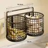 Caja de almacenamiento para cocina para cebolletas, jengibre y ajo; estante multifuncional de pared para jengibre y ajo; cesta para colgar en la pared para guardar especias y condimentos