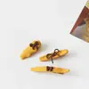 Pasador Marrón Maillard con Lazo Pinza para Flequillo Ondulado Pinza de Pico de Pato para Cabello Suelto Pasador Pinza Lateral Accesorios para el Cabello