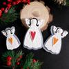 Molde de Silicone para Pendente de Anjo Coração de Natal com Asas Grandes e Pequenas e Pintas