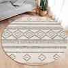 Tapete Persa Retro Redondo para Sala de Estar, Grande Área Antiderrapante Doméstico de Veludo Cristal Absorvente de Água para Mesa de Centro, Tapete para Quarto ao Lado da Cama