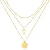 Conjunto de Colares Femininos de 26 Letras com Três Camadas Estilo Europeu e Americano, Colar em Camadas Assimétrico da Moda e Personalizado