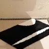 Alfombra de Terciopelo Absorbente Antideslizante Blanco y Negro Transfronteriza Felpudo para Entrada de Baño Felpudo para Piso de Baño Felpudo Tufted de Comercio Exterior
