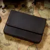 Comércio Exterior Novo Produto Caixa de Caneta em Couro Crazy Horse 12 Peças Artesanal Tipo Gaveta Magnética Bolsa de Caneta para Estudante Caixa de Armazenamento
