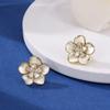 Novos brincos de flor de óleo de zircônia microincrustada de alta qualidade femininos coreanos ins fashion temperamento brincos atacado