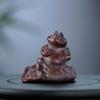Mascota de Té de Arcilla Púrpura Mineral en Bruto Hecho a Mano Productos Genuinos Adornos Pequeños Sapo Dorado Arcilla Verde Escultura de Arcilla Púrpura Rana Mesa de Té Regalo Creativo
