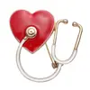 Série Médica Transfronteiriça Conjunto de Utensílios Personalizados em Desenho Animado Broche Criativo Estetoscópio Placa de Metal Combinação de Formas