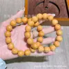 Nuevo Producto Pulsera de Cabeza de Mono Amorosa Pulsera Original de Material Ecológico Viejo Pulsera de Gradiente Amarillo Desgastado Cuentas Bodhi Amarillo Caramelo