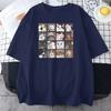 Camiseta Estampada de Animal Cachorro e Gato para Mulheres Verão Manga Curta Solta Hip-Hop Street Camiseta para Mulheres Harajuku