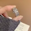 Anel de Flor de Íris Vazada para Mulheres, Estilo de Moda Doce e Descolado, Acabamento Exquisito, Anel Ajustável, Anel de Dedo Hip-Hop Versátil da Moda