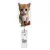 Insignia Retráctil Giratoria de Gato Emoji Acrílico Llavero de Doctor Enfermera Portapase de Identificación Extraíble