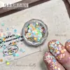 Lentejuelas Mosaico de Lunares de Macarrón Iridiscentes para Uñas, Lunares Redondos Láser Coloridos, Tamaños Mixtos, Decoraciones Versátiles para Uñas
