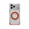 Adecuado para iPhone 18 Pro Max, funda de teléfono magnética transparente anticaídas en las cuatro esquinas, cubierta protectora con soporte giratorio Apple 17