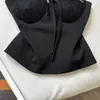 Camisola de Encaje con Cordón y Tirantes Finos para Vacaciones, Top Corto Exterior para Mujer, Elegante y Adelgazante, Ropa Interior 88846