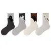 Calcetines degatito para mujer, calcetines de media pantorrilla para otoño e invierno, calcetines cálidos de felpa de dibujos animados lindos estilo coreano sin costuras holgados para mujer, venta al por mayor