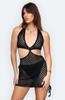 Ropa de Mujer Transfronteriza de AliExpress Verano 2023 Vestido Sexy Tejido Calado con Espalda Descubierta y Tirantes Halter