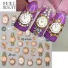 Pegatinas de Arte para Uñas Nuevas Transfronterizas Ins Estampadas Estéreo 5D Reloj Retro Reloj Collar Adhesivas Pegatinas para Uñas Venta al por Mayor