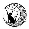 Cross-border Hot Sale Novo Estilo Lua de Ferro Preto Gato Silhueta de Metal Silhueta Simples Atmosférica Parede Pendurada Artesanato Pingente Decorativo Lote