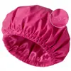 Gorro de Ducha Nuevo Estilo Europeo y Americano de Alta Elasticidad, Secado Rápido, Impermeable, con Banda Elástica de Círculo Completo, Gorro de Ducha de Color Sólido para Mujer, Gorro Protector para el Cabello que Cubre la Cabeza
