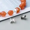 Cuentas de Barril Irregulares Bandeja de Flores de Doble Cara Bandeja de Cuentas Retorcidas Cuentas Espaciadoras de Plata S925 Perla de Cristal Espaciador Cuentas Hechas a Mano para DIY