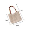 Bolsa Tejida de Gran Capacidad, Bolso de Playa para Vacaciones de Cuerda de Algodón Hecho a Mano, Bolso Pequeño Cruzado con Correa de Cuero, Bolso Tote para Viajes Diarios