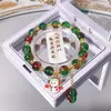 Nova Pulseira com Elementos de Natal Estilo Europeu e Americano Árvore de Natal Papai Noel Contas de Vidro Versátil Joia de Mão Atacado