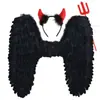 Alas de Ángel para Adultos de Halloween Accesorios Vestido de Diablo Negro Disfraz Alas de Plumas de Niña de las Flores Venta Directa de Fábrica