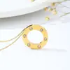 Serie de Collares Geométricos Redondos de Zirconia de Venta Caliente Europea y Americana Transfronteriza para Hombres y Mujeres, Joyería de Gama Alta para Verano al por Mayor