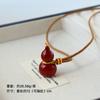 Novo Colar de Cabana de Esmalte Vermelho Estilo Chinês Vintage Moda Luxo Leve High-end Combina com Tudo Corrente Longa de Lã para Mulheres