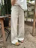 Ella Una Cucharada de Dulzura 2026 Primavera/Verano Nueva Moda Femenina Estilo Coreano Versátil Diseño de Línea Prensada Pantalones Casuales Acampanados