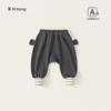 Frete Grátis Roupa Infantil Outono Novo Calça para Bebê Calça Jogger Listrada Estampa de Desenho Calça Grande para Bebê