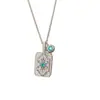 Collar de Plata S925 Marca Wushi Azul Color Paraíba Encaje Completo de Diamantes Cadena de Clavícula de Lujo Accesible Corazón de Niña