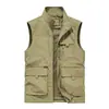 Chaleco Fino de Primavera y Otoño para Hombres Jóvenes y de Edad Media, Ropa de Trabajo con Múltiples Bolsillos, Secado Rápido, Holgado, Talla Grande