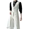 Chaleco traje blanco de manga larga para hombre y mujer, corte ajustado, entallado a la cintura, con solapa de pico y cola de golondrina, adecuado para uniformes y ropa de actuación.