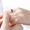 Anillo Tonglin ajustable con apertura en blanco y negro de plata esterlina s925, sencillo, estilo japonés, ligero, de lujo, para parejas, grabado.