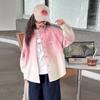 Camisa stylish de manga larga para niña, primavera y otoño 2025, nueva chaqueta tipo camisa degradada, top para niños mayores, moderno