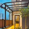 Toldo de lluvia de aleación de aluminio, protección contra la lluvia para techo tipo R para villas residenciales, aleros, balcones, terrazas, parasol, refugio contra la lluvia