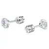 Productos Industriales Transfronterizos Acero Inoxidable Lujo Ligero Moda Redondo Circonita Pendientes de Aguja Fina Diamante Doble Circonita Material Personalización