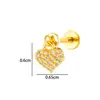 Henson 1.2X8Mm Varilla Roscada de Acero Inoxidable con Rosca Interna Flor Mariposa Labio Uña Hueso del Oído Joyería de Piercing Europea y Americana