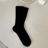 Calcetines finos Zhuji de primavera y verano de color crema para mujer, calcetines de media pantorrilla de algodón con marea, calcetines transpirables de malla de color liso.
